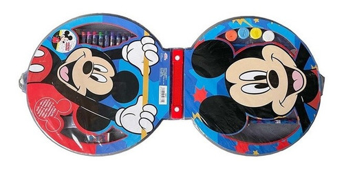 Set De Arte Mickey Mouse Valija 58 Piezas Kit Escolar