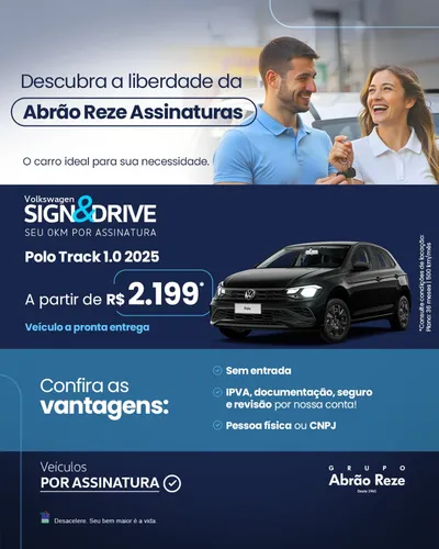 Carro Por Assinatura/ Aluguel Volkswagen Polo Track 1.0 2025