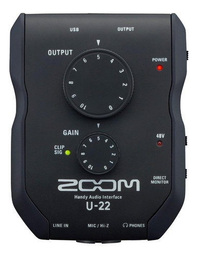 Zoom U-22 Interfaz Portátil Para Grabación Color Negro