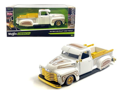 Maisto 1:24 1950 Chevrolet 3100 Pickup Blanca Lowrider 