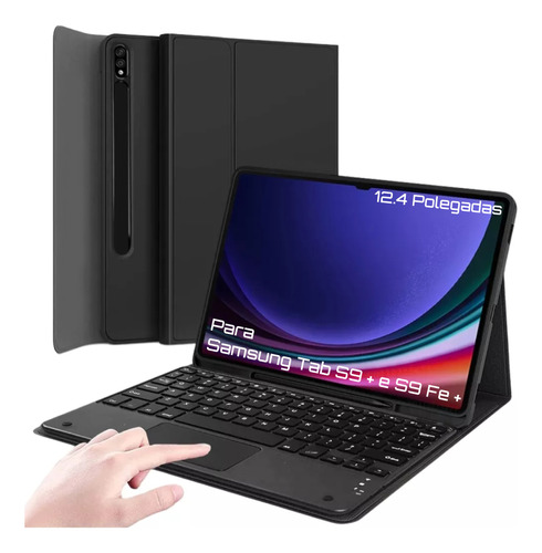 Capa Teclado Touchpad Para Samsung Tab S9+ / S9 Fe+ 12.4''