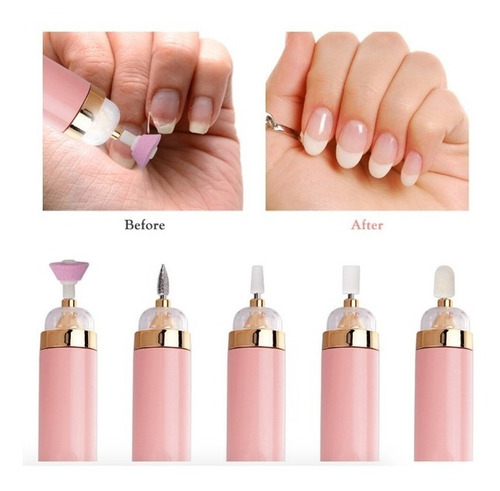 Imagen 4 de 9 de Set Manicure Pedicure Uñas Recargable Usb 5 Accesorios