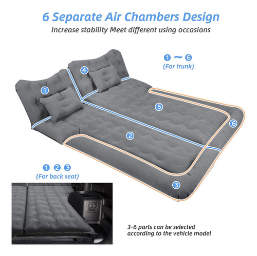 Colchón De Aire Suv, Cama De Automóvil Inflable Con Bomba El