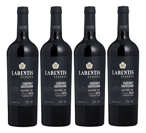 Kit 4 Un Vinho Larentis Reserva Cabernet Sauvignon 750 Ml