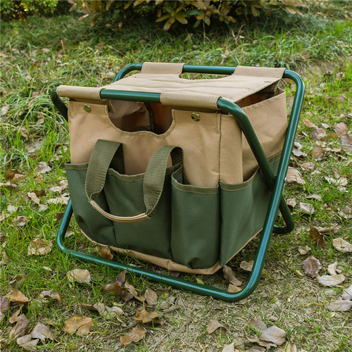 Combo De Taburete Plegable Portátil Y Silla Tipo Mochila