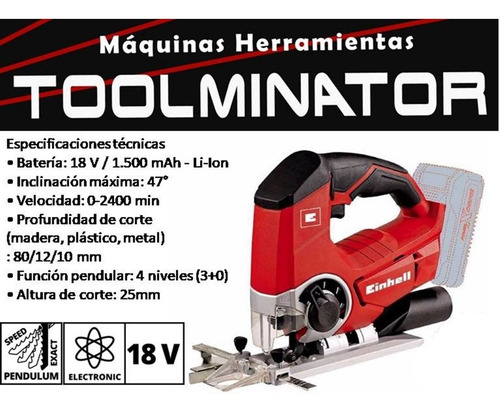 Sierra Caladora Bateria Einhell Te-js 18 Li Pendular Inalamb