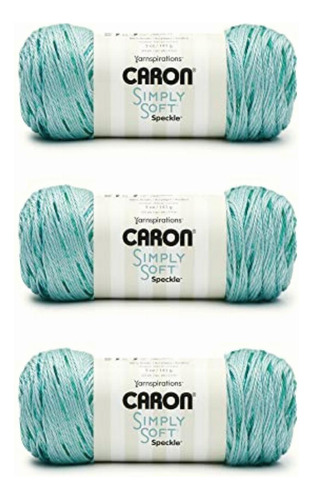 Caron Simply Soft Abyss Speckle Yarn Paquete De 3 Unidades