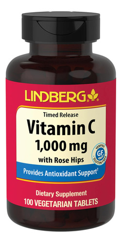 Lindberg Vitamina C 1000mg | 100 Tabletas | Con Escaramujo |