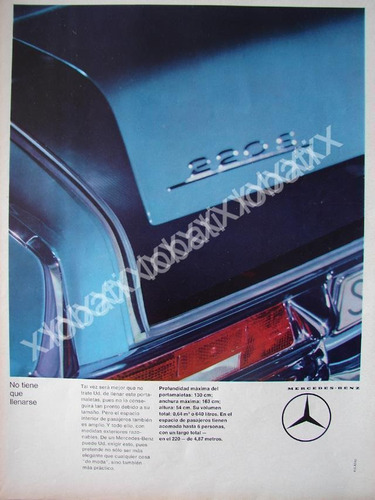 Cartel Retro Autos Mercedes Benz 220s 1964 /312