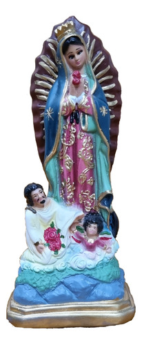 Figura De Virgen De Guadalupe. Elaborada De Yeso 25cm