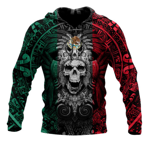 Sudadera T80 Con Capucha Y Diseño Mexicano Azteca Maya