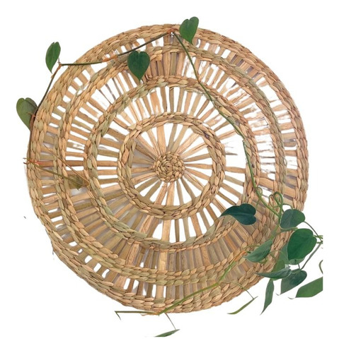 Mandala De Palha Decoração Para Parede Boho M 40cm