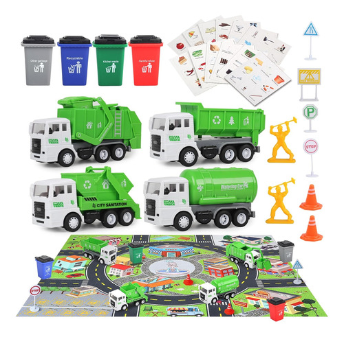 Kit De Juego Fivedaogang, Camiones De Reciclaje Y Accesorios