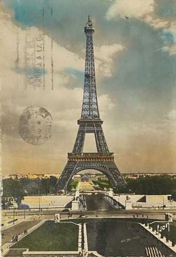 Antigua Postal Paris Francia Torre Eiffel 1947 P02/ 11