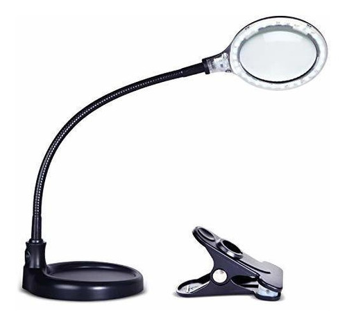 Pro Flex 2 En 1: Lupa De 2,25x Luz Led Brillante Negra