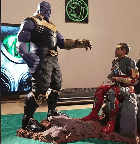 Diorama Iron Man Y Thanos  Stl Para Impresion 3d