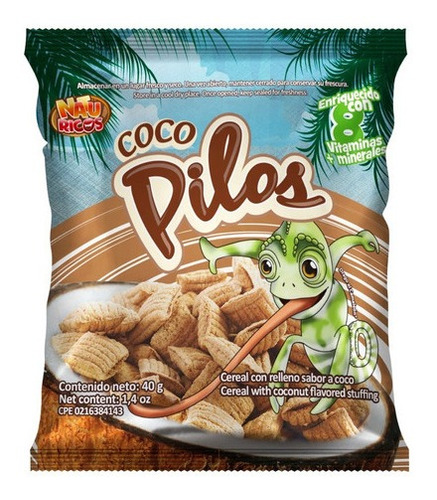Cereal De Coco Naturicos Pilos Coco 40 Gramos 