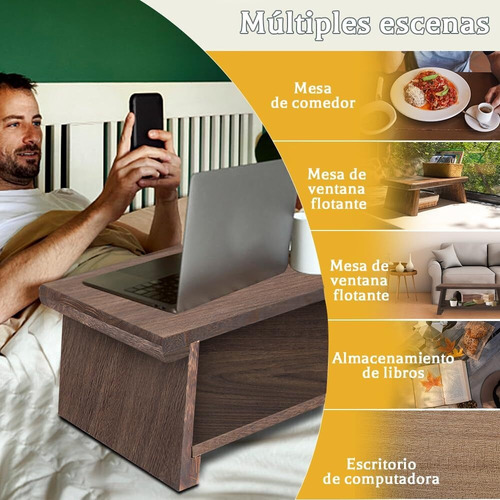 Mesa Baja Multifuncional, Mesa Cama Plegable, Mesa De Centro