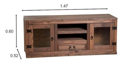 Imagen 2 de 4 de Rack Tv Mueble Linea Mexicana 2 Puertas 1 Cajon Living E323