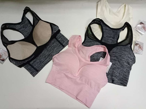 Imagen 3 de 4 de Top Deportivo Con Relleno Y Varilla Semi Largo Tipo Bustier