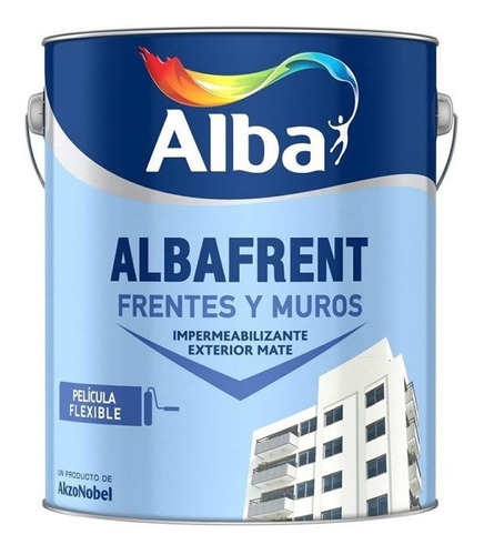 Alba Latex Exterior Impermeabilizante Albafrent Muros 10l Pintumm Acabado - Color Blanco
