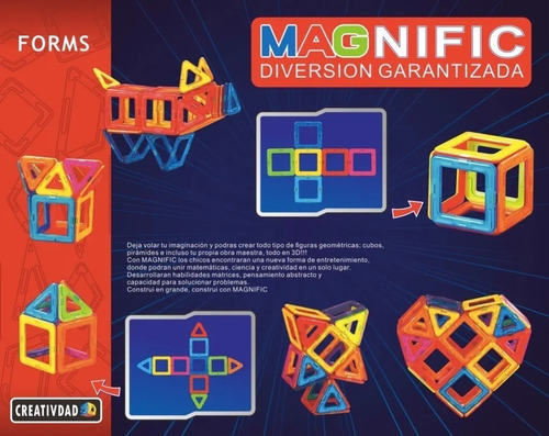 Imagen 11 de 11 de Magneticos Magnific 62 Piezas Bloques Imanes Formas Edu