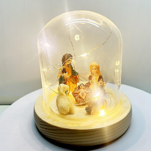 Belén Con Luces Led Nacimiento De Jesús Pesebre Miniaturas