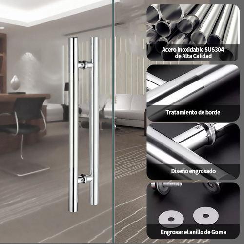 Jaladera Puerta Madera Cristal Jaladera Acero Inoxidable