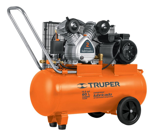 Compresor de aire eléctrico Truper COMP-60LB monofásico 60L 3hp 127V 60Hz naranja