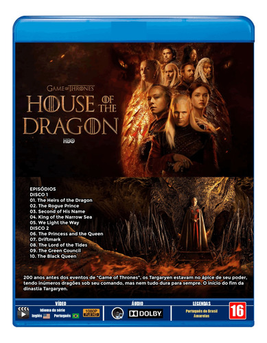 Blu-ray Série A Casa Do Dragão - 1ª Temporada - Dub/leg