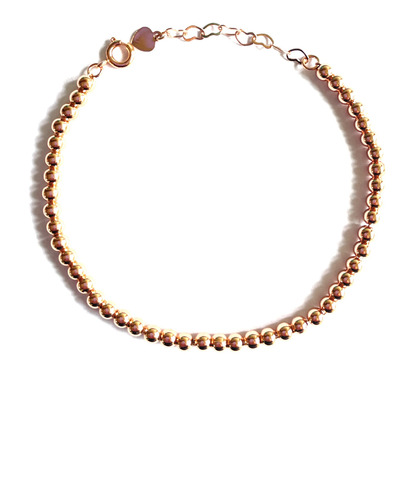 Pulseiras Esferas Bolinhas Banhada Ouro 18kt Com Extensor