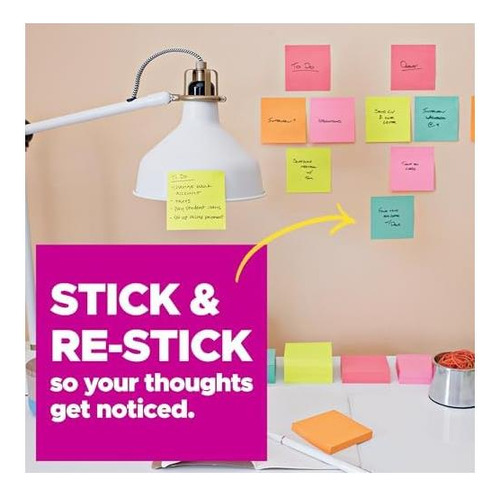 Post-it Súper Notas Sticky, 3 In X 3 En