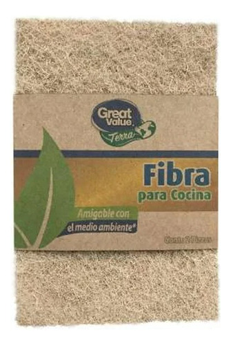 9 Pzas Fibra De Cocina Great Value 2 Pzas