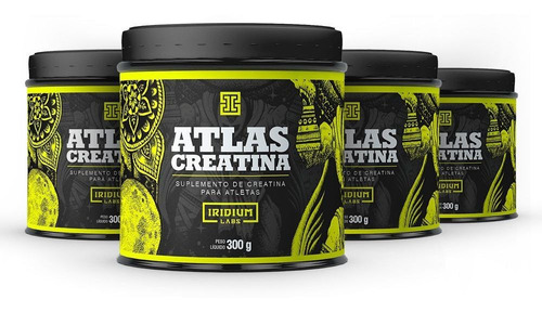 Kit 4x Atlas Creatina 300g - Iridium Labs -  400 Doses