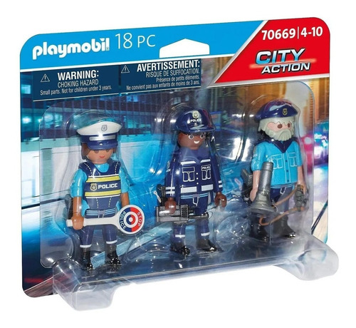 Playmobil City Action 3 Figuras Policías 70669 - Dgl Games 