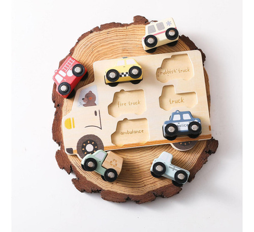 Rompecabezas De Vehículos De Madera Rompecabezas De Formas