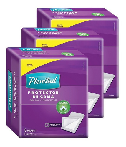Imagen 3 de 3 de Plenitud Protector De Cama X 8 Unidades Pack X 3