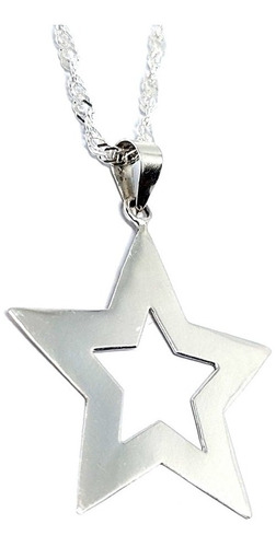 Collar Amuleto Estrella Conjunto Plata Italiana 925