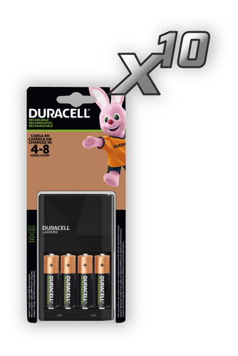 Duracell 10 cargadores C4 pilas recargables AA de 2500mAh