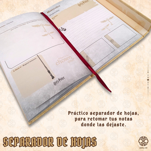 Libreta Agenda Organizador Harry Potter Pasta Dura 21x15cm Hogwarts