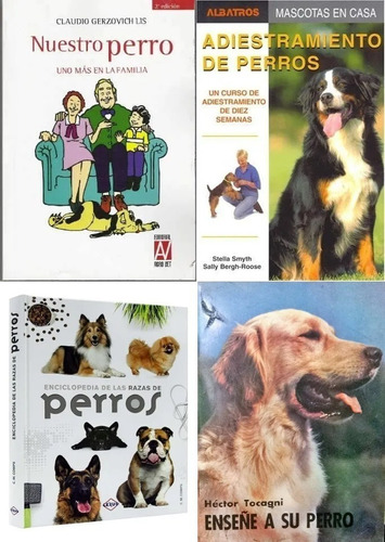 Combo 4 Libros De Razas Y Adiestramiento De Perros