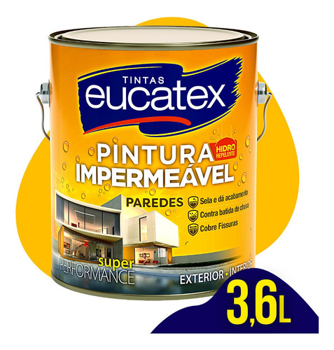 Tinta Acrílica 3,6l Impermeabilizante P/ Casa Eucatex Coral