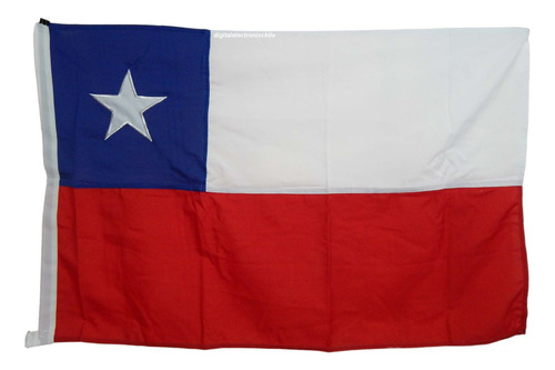 Bandera Chilena 60x90cm Genero Trevira Estrella Bordada