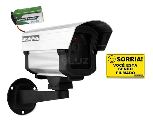 Camera Seguranca Falsa Com Led A Pilha Sem Fio 5 Pçs 