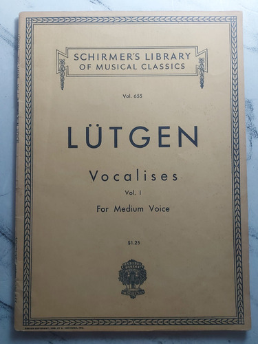 Antigua Partitura Lütgen Vocalises Vol 1 Ian 484