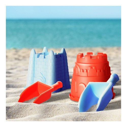 2 Cubos De Playa Y 2 Palas Para Niños Gran Molde De Arena De