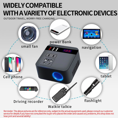 Imagen 5 de 9 de Inversor De Potencia Convertidores De 12v/24v A 110v/220v