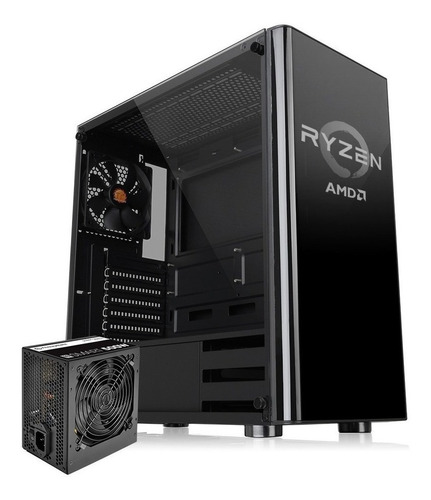 Gabinete Gamer Thermaltake Ryzen V200 Tg  C/ Fuente De 500w