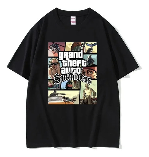 Camiseta De Algodón Con Estampado Grand Theft Auto Vice City