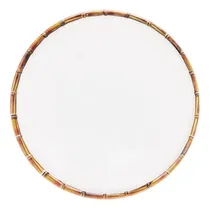 Comprar 8 Pratos Raso + 8 Pratos Sobremesa Borda De Bambu Melamina